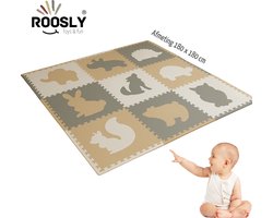 Roosly Foam Vloerpuzzel Pastel Beige Groen 180x180