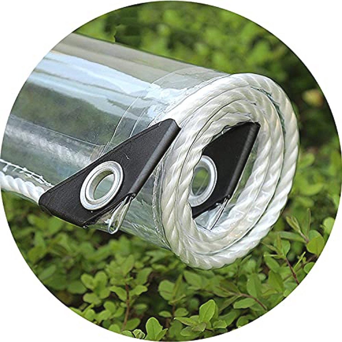 Transparant regendicht afdekzeil 0,4 mm PVC 420 g/m² voor balkon en tuin (2,3 x 5,5 m)
