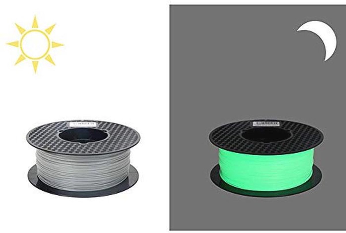 Glow in The Dark Green PETG Filament 1.75mm 1KG voor 3D Printing