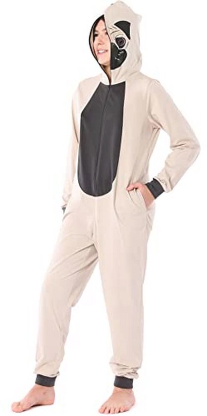 Vingino pyjama Willow met dierenprint zeeblauw/bruin