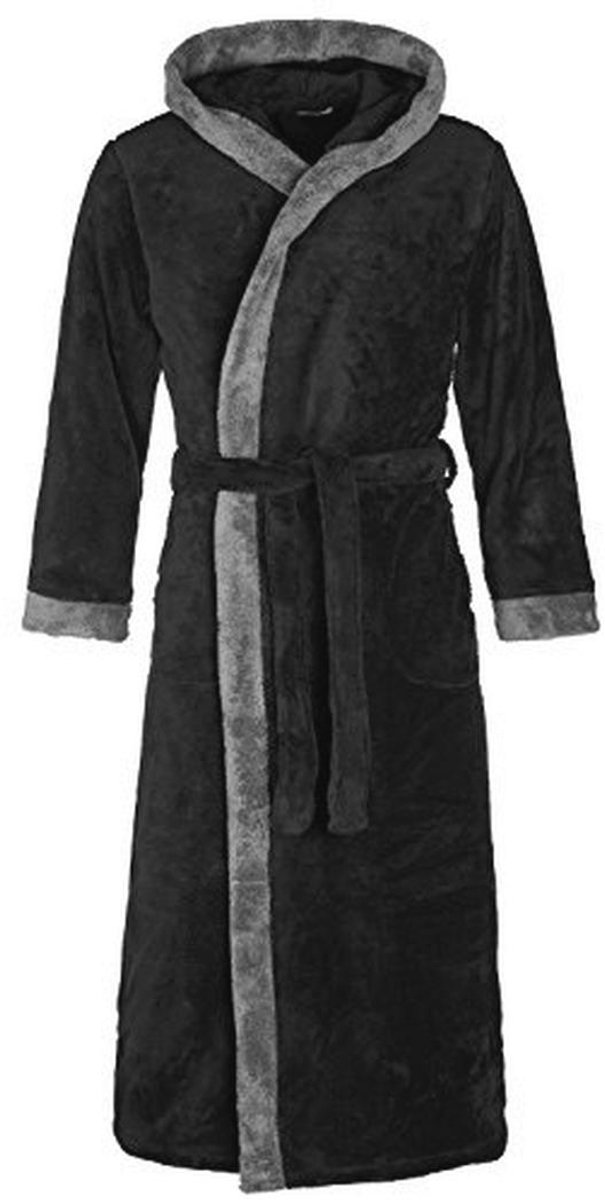 Badjas met capuchon voor dames en heren - luxe microvezel kimono - keuze uit kleuren en maten XXS - 5XL