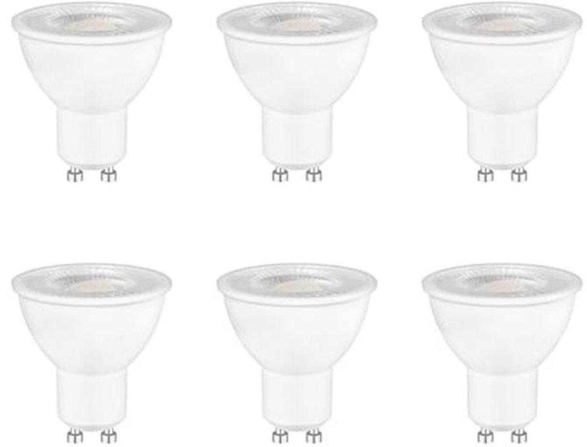 GU10 LED-lamp 5W Warm Wit 2700K - Vervangt 50W Halogeen - 500 Lumen - Niet Dimbaar - 6 Stuks