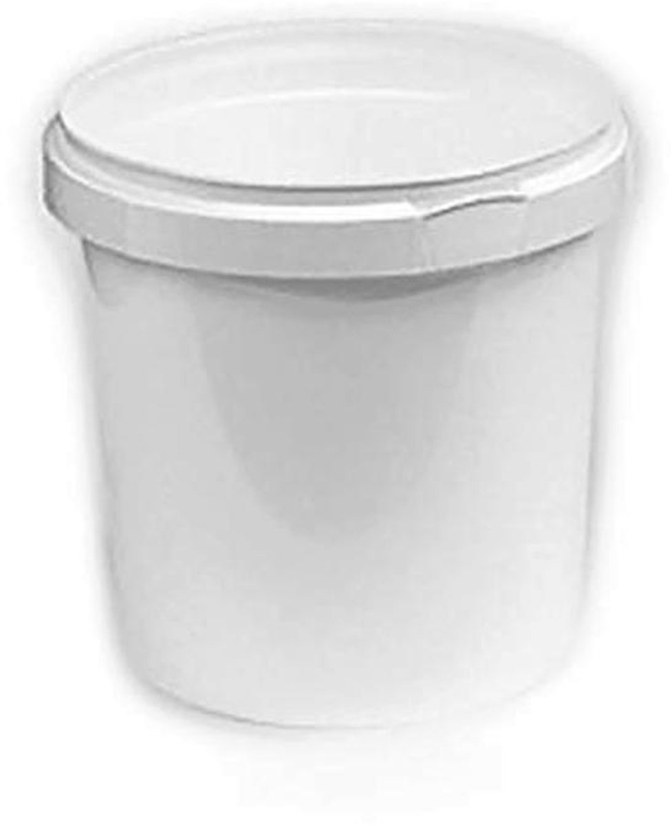 Witte Kunststof Emmer 1 Liter - Verpakking van 10 Stuks