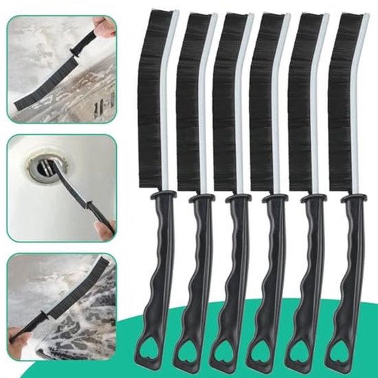 Voegenreinigingsborstel, harde haren, hoekreinigingsborstel, 6 stuks, reinigingsborstel voor badkamer, toilet, keuken, ramen, deurgroeven voegen, multifunctioneel reinigingsgereedschap — afbeelding 4