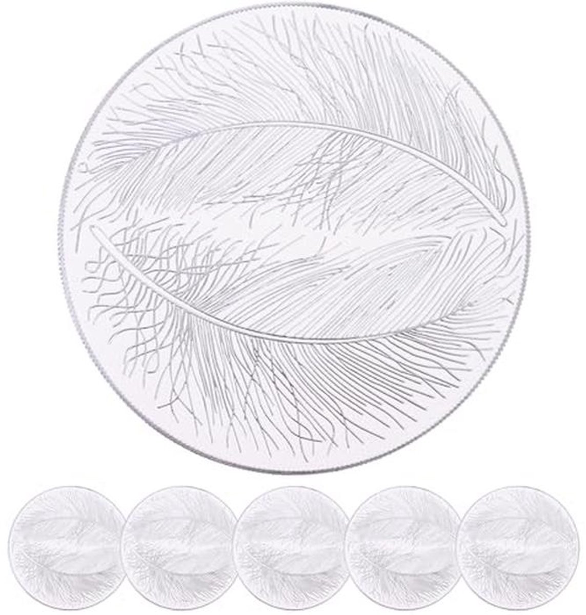 Elegante Zilveren Placemats Set van 6 - Hittebestendig en Antislip voor Tafeldecoratie