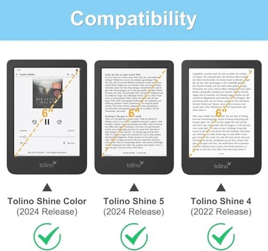 Fintie Case for Tolino Shine Color/Shine 5 (2024)/Shine 4 (2022) & Kobo Clara Colour/Clara BW(2024)/Clara 2E (2022) - Kickstand Cover with Card Compartment, Wristband and Auto Sleep/Wake Starry Sky van Merkloos — afbeelding 2