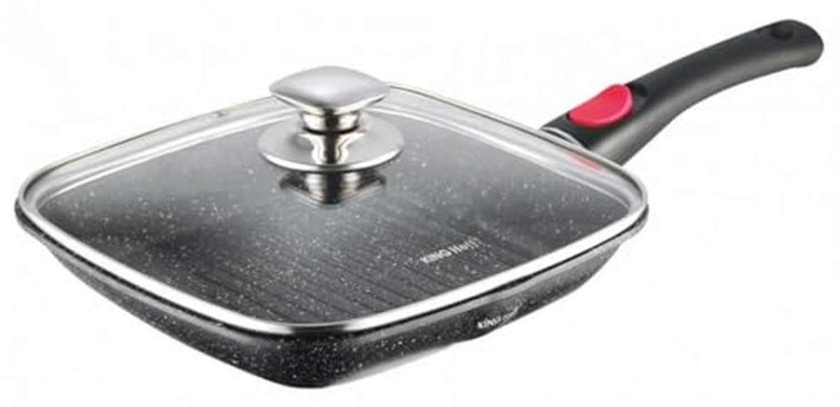 28 cm Grillpan met Marmeren Coating en Afneembaar Handvat