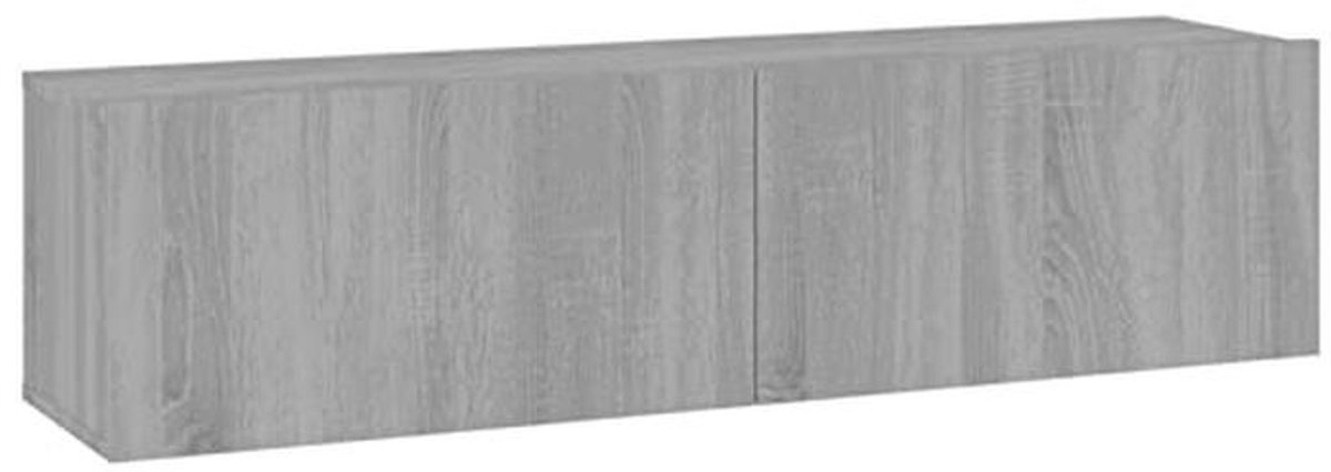 Moderne hangkast voor televisie - Wandrek van Spaanplaat in Sonoma-grijs - 120 x 30 x 30 cm