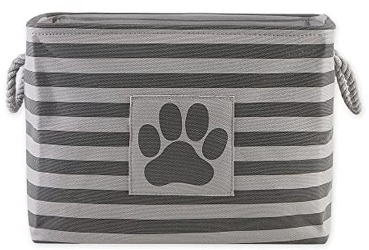 Gestreepte Paw Patch Bin - Medium Rechthoek - Grijs