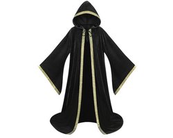 GRAJTCIN Unisex mat fluwelen tovenaar gewaad tovenaar mantel cosplay renaissance kostuum Halloween