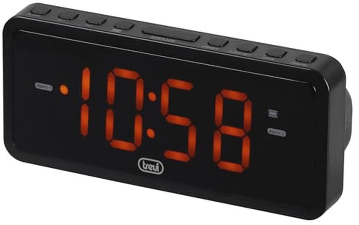 Elektronische wekker met stille secondewijzer en verlichte achtergrond