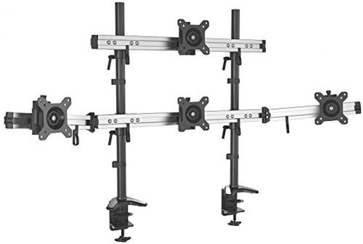 Ergonomische Bureaustandaard voor 4 Monitoren 15-27 Inch met VESA 75/100