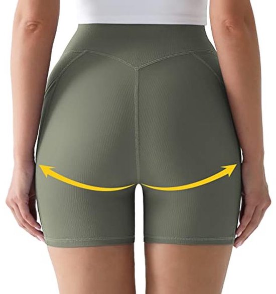 Dames Sportshorts met Hoge Taille en Zakjes voor Yoga, Hardlopen en Fietsen — afbeelding 3