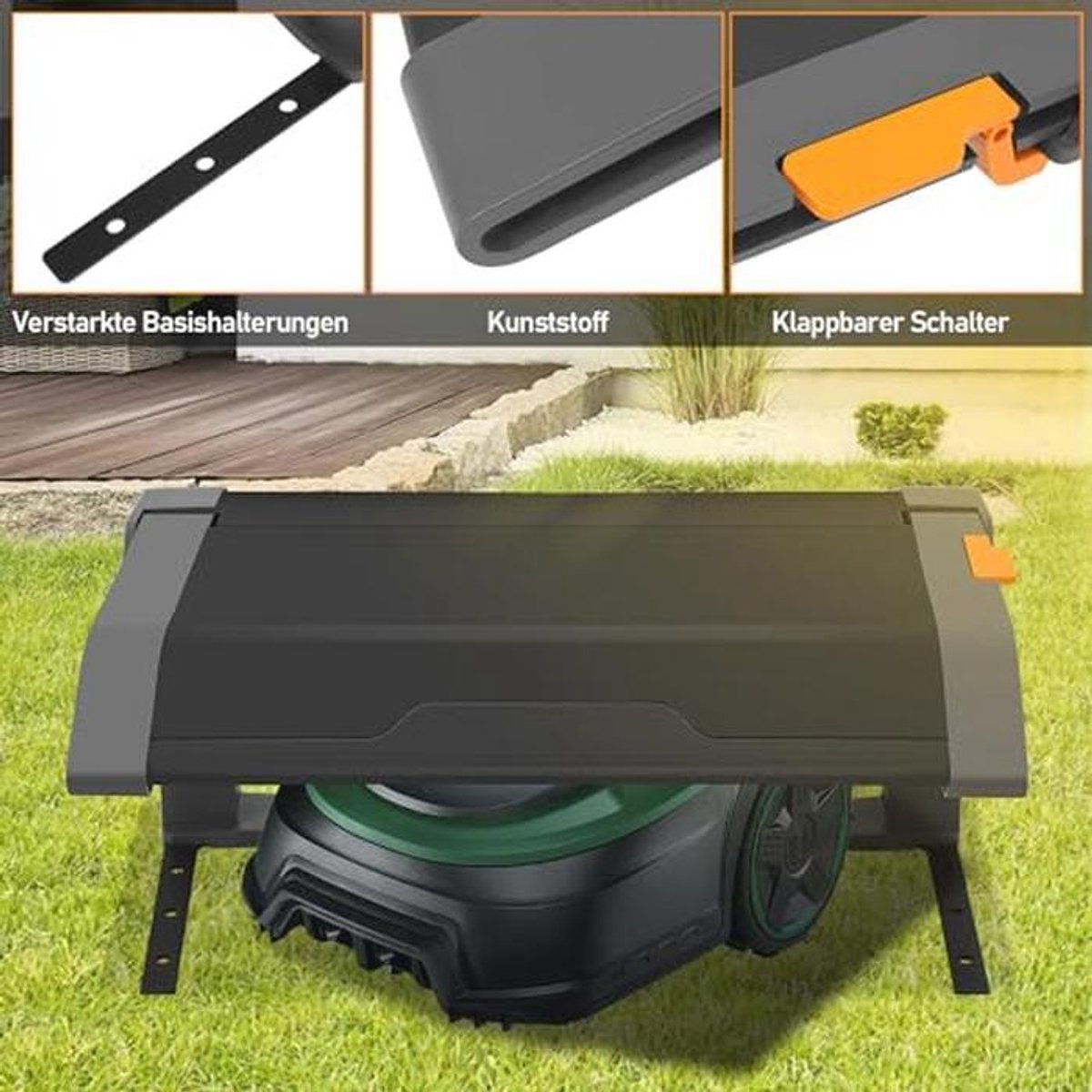 Opvouwbare robotmaaier garage met weerbestendige en - afbeelding 3