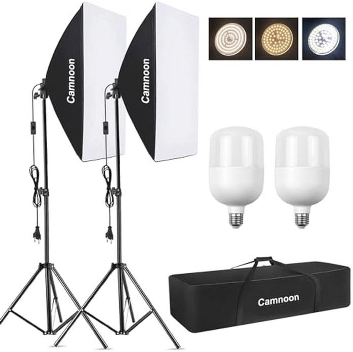 Softbox Set Fotostudio Lichtset met 2 LED Lichten en Statief voor Professionele Fotografie