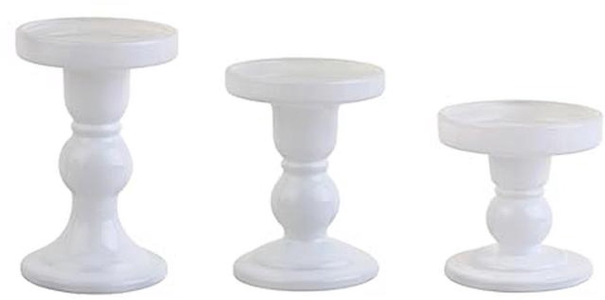 3-delige set glazen kandelaar met kristallen houder en conische kaars - Elegante kerstdecoratie voor woonkamer en bruiloft