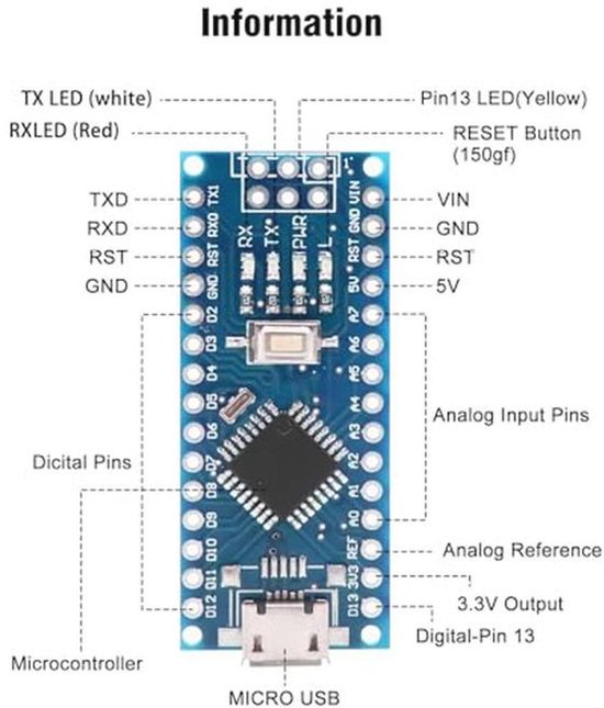 AYWHP Microcontroller ontwikkelingskaart 5 stuks CH340G microchip met USB-kabel microcontroller 5V 16M mini-USB-interface compatibel met Arduino, IDE AYWHP Microcontroller ontwikkelingskaart 5 stuks CH340G microchip met USB-kabel microcontroller 5V 16M mini-USB-interface compatibel met Arduino, IDE