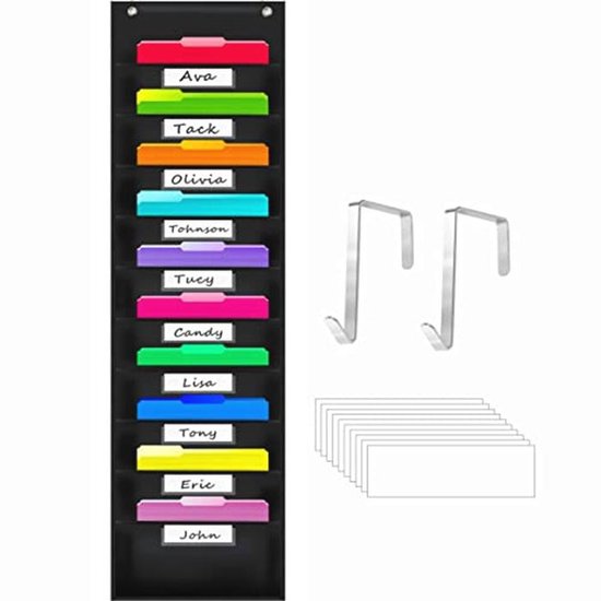SUPTIDY 13 verdiepingen wandmap organizer met haken, hangmappen