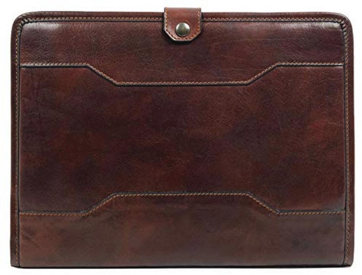 Leren Organizer Portfolio voor 13 Inch Laptop - Document Folder in Volnerfleer, Bruin