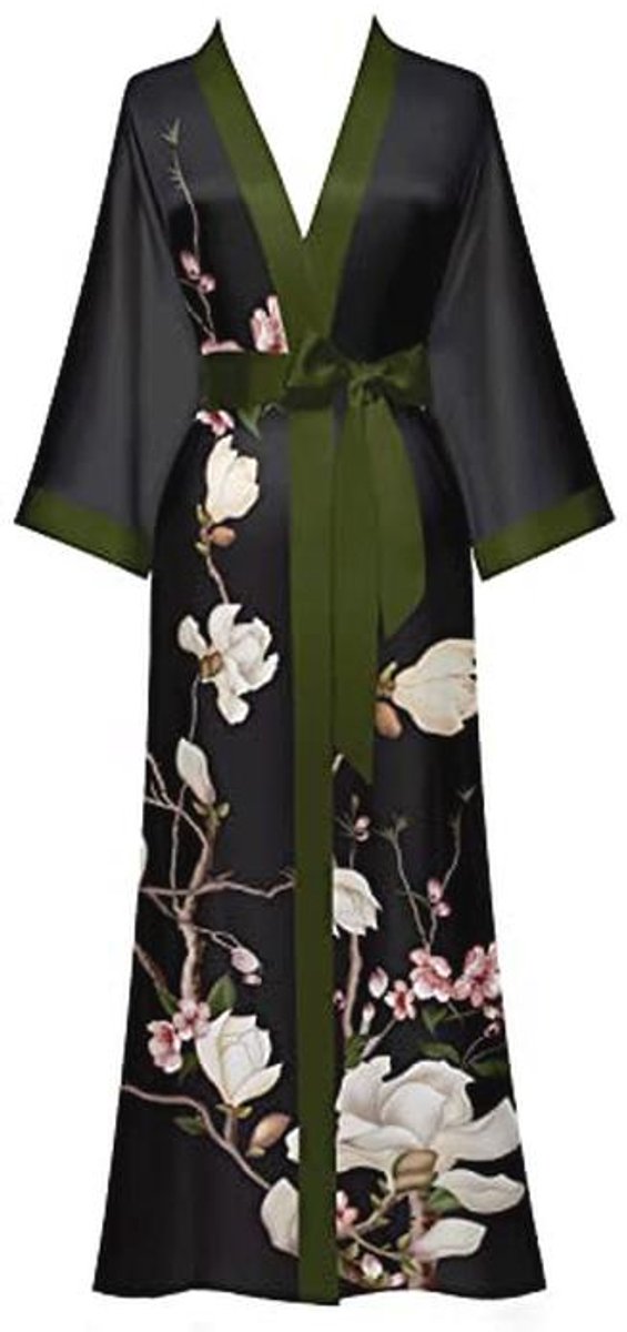 Lange Gebloemde Kimono-Ochtendjas voor Dames - Lichtgewicht en Elegant