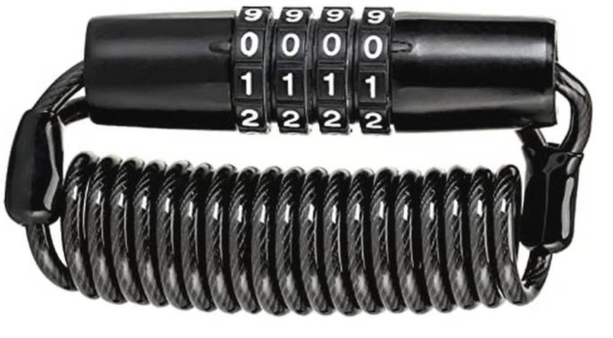 Kabelslot tot 150 cm - Fiets slot met 4-cijferige code - Helmslot, Kinderwagen slot, Ski slot, Snowboard slot