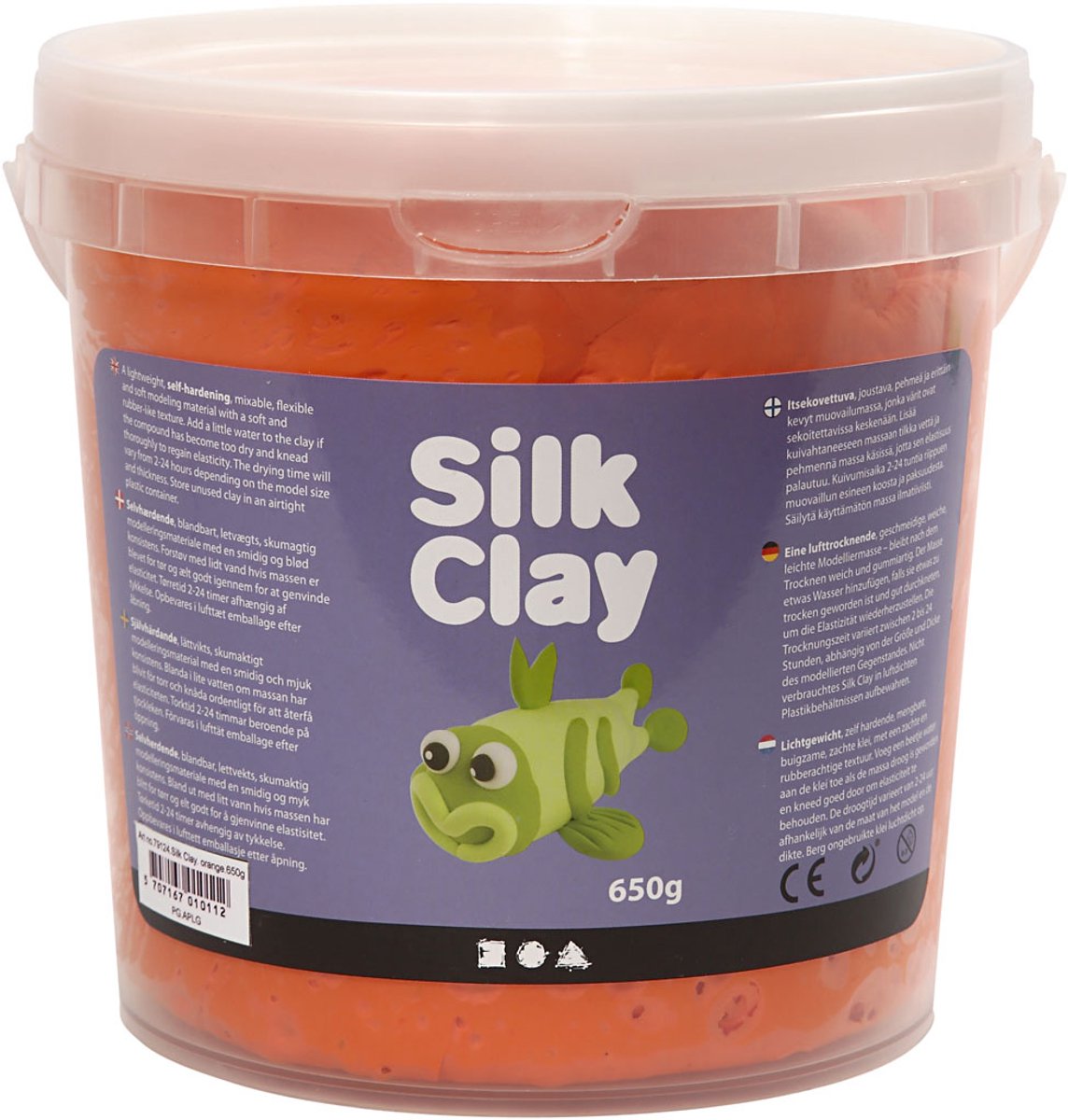 Silk Clay - Zelfhardende Klei - Oranje - Spelen, Kleien - 650gr - Silk Clay - 1 stuk