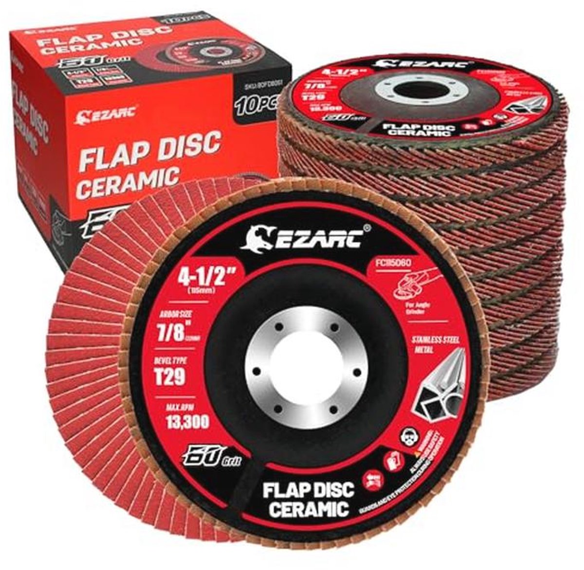 Professionele Keramische Slijpschijven 115 mm - 60 Korrel - 10 Stuks voor Staal en Gietijzer