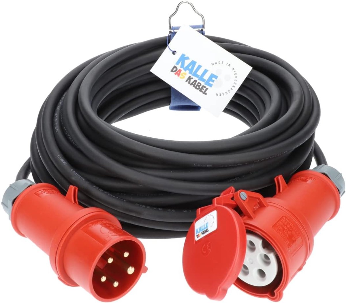 KALLE DAS KABEL CEE-verlengkabel rubber H07RN-F 5G 400 V 16 A met faseomkeerschakelaar - 1.5 mm² 25 meter