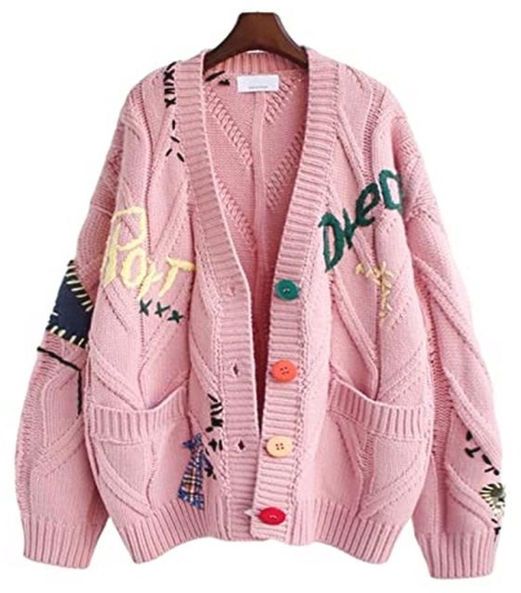 Dames gebreide cardigan in schattige Japanse stijl