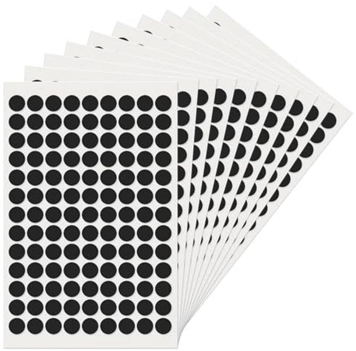 Ronde 13mm Zwarte Dots Stickers - Zelfklevende, Waterproof en Kleurcodering Labels