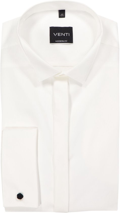 Chemise smoking coupe moderne VENTI - popeline - beige - Infroissable - Taille du col : 36