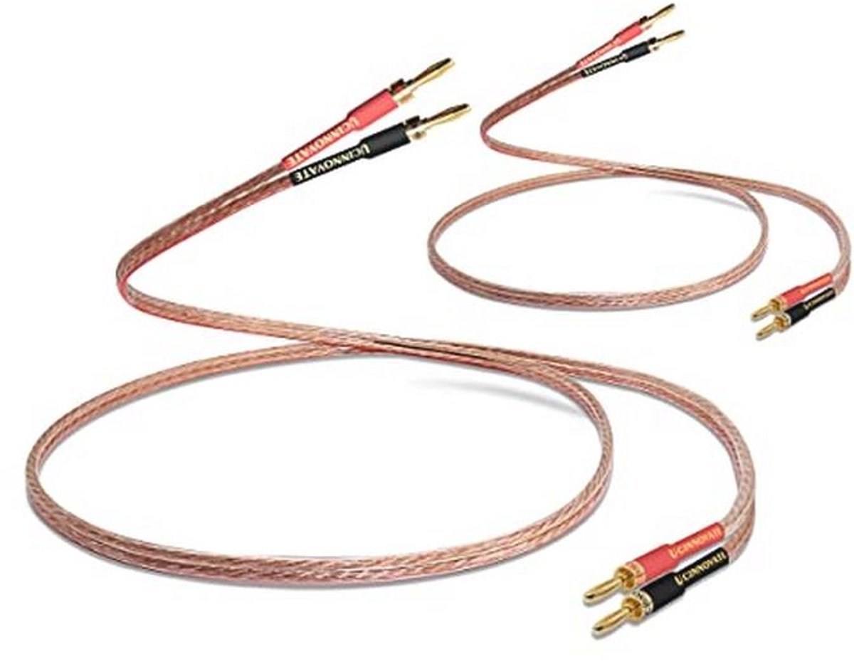 4 m 13AWG Audiofiele kwaliteit luidsprekerdraad met dubbele vergulde bananenstekkerpunten