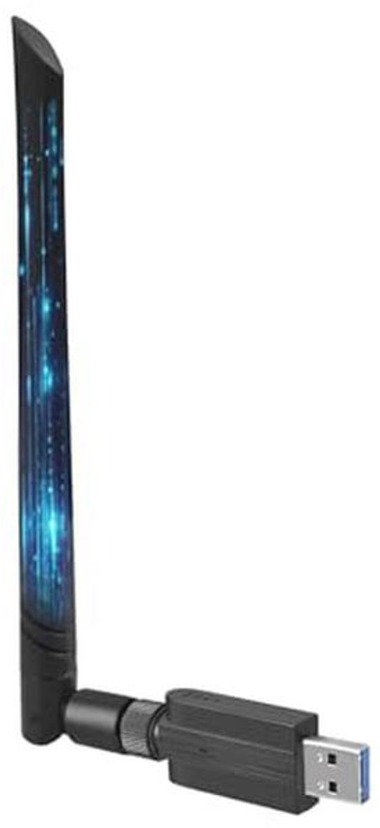 Dual-band WiFi USB Stick tot 1300 Mbps met 5dBi Antenne voor Pc