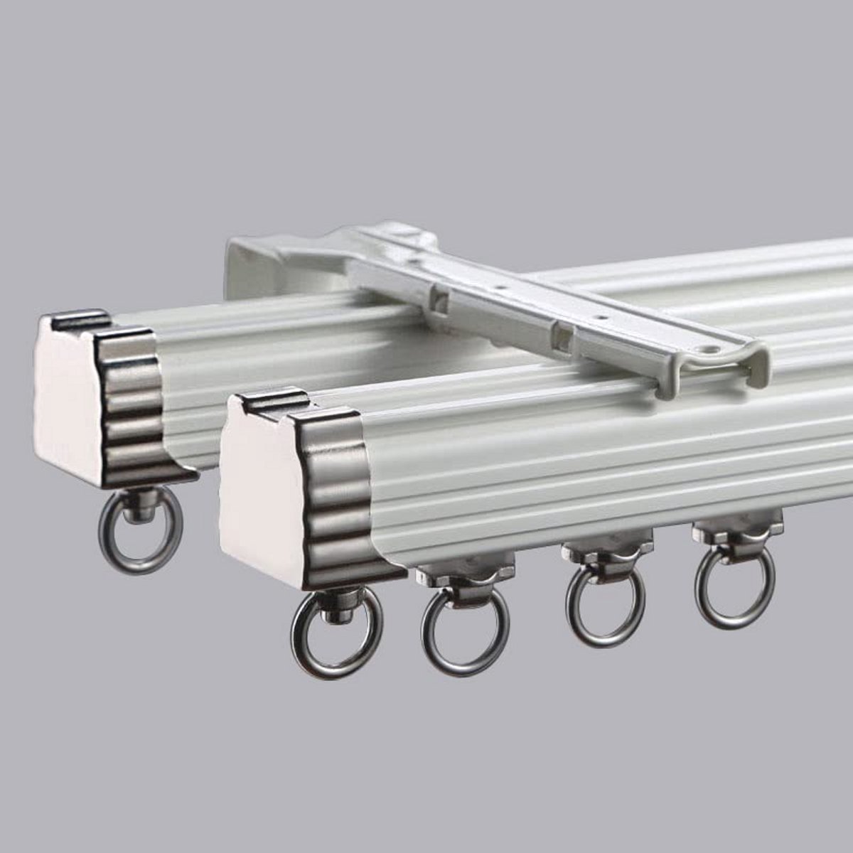 Dubbele Gordijnrails van Aluminium - Luxe Zware Gordijntracks voor Woonkamer en Slaapkamer - Aangepaste Lengte 300cm