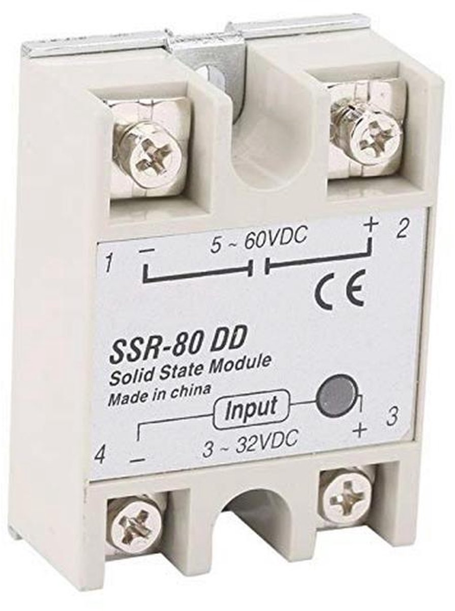 Solid State Relay Module 80A 3-32VDC naar 5-60VDC voor Industriële Automatisering