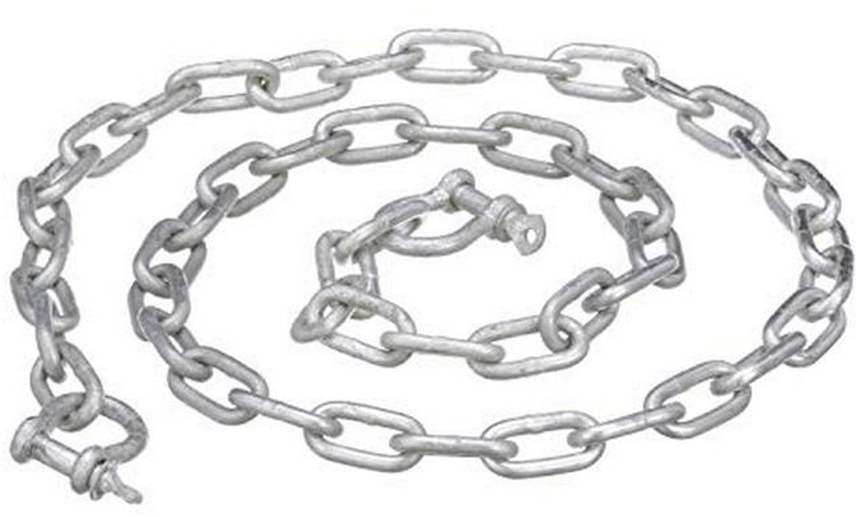 Ankerketting Verzinkt met Beugel 5 mm x 1,2 m