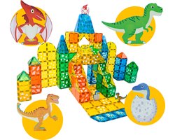Magna Minds - Magnetic Tiles - Dino - Magnetisch Speelgoed - 104 stuks - Constructie speelgoed - Magnetische tegels - Montessori speelgoed - Magnetic toys - Magnetische bouwstenen - Speelgoed Kinderen