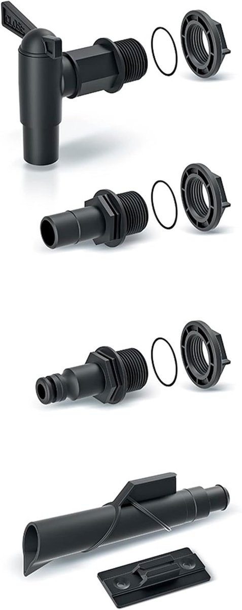 Famanu - Accessoireset voor regenwatertanks 5-delig 180x45x230 mm