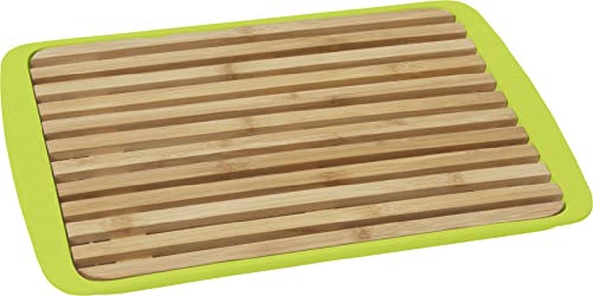 2-in-1 Snijplank en Dienblad van Bamboe en Melamine - Groen, 36 x 24 cm