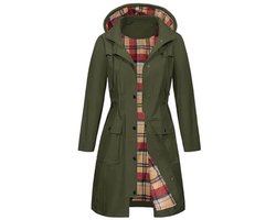 Dames Regenjas, Waterproof Overgangsjas, Lange Regencoat, Windjack, Lichtgewicht met Afneembare Kap, Ademend voor Lente, Zomer en Herfst