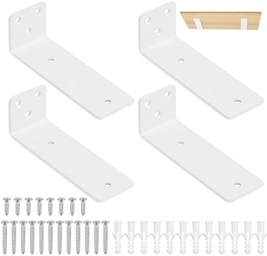 WELDUN 6 stuks plankhouders, plankdragers, 15 cm, zware belasting, L