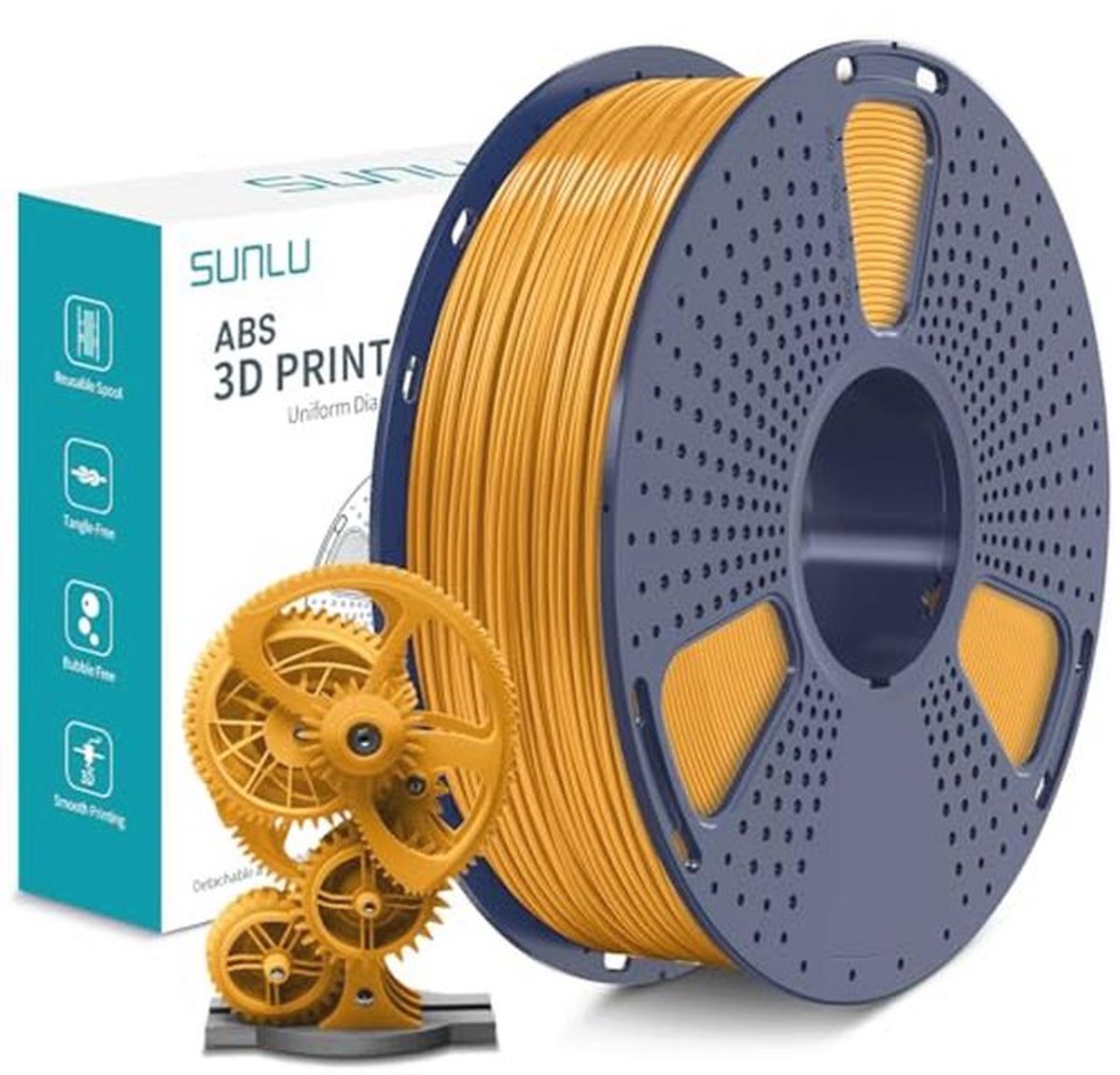 Hittebestendig 3D-printerfilament 1,75 mm - Hoogwaardige ABS spoel 1 kg in Goud