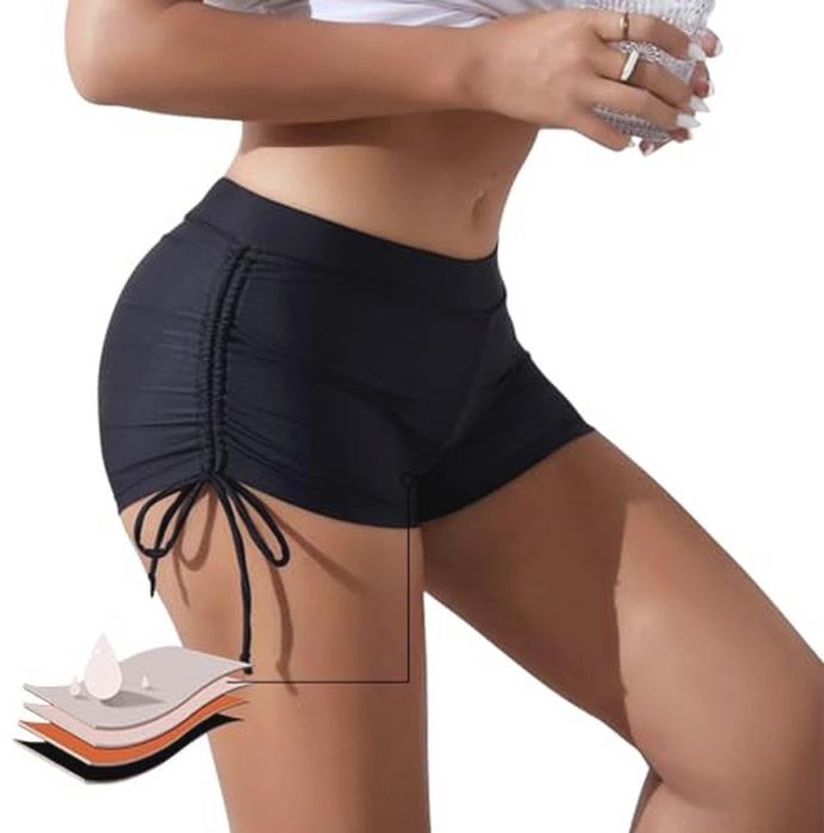 Runmeihe Menstruatiebroek om te zwemmen, zwarte menstruatiebroek, sportief zwemondergoed voor dames, menstruatieondergoed, lekvrije badmode voor vrouwen, tieners, meisjes