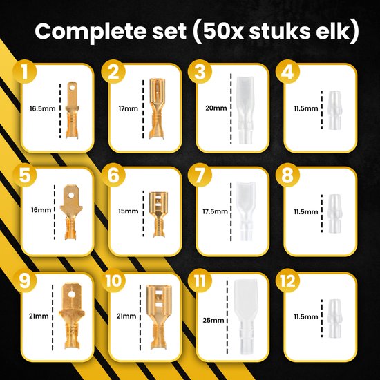 Boîte assortiment de cosses de câble PROKING - 315 pièces - Ensemble complet - Cosses de câble
