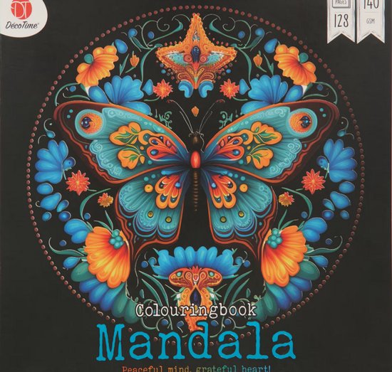 Decotime – Kleurboek ”Mandala” – XL kleurboek – Kleurboek voor volwassenen – 128 Pagina’s – Kleurboek voor volwassen – Mandala kleurboek voor volwassenen