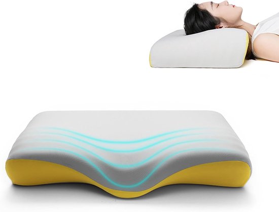Ultrazacht nekkussen voor het slapen, traagschuimkussen voor nek- en schouderpijn, ergonomisch orthopedisch bedkussen voor zij-, rug- en buikslapers, A