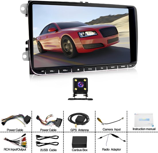 Autoradio - Auto Navigatiesysteem 9 Inch Car Radio Android 15 Draadloze Carplay GPS Navi Backup Camera - Geschikt voor Volkswagen Passat 2006-2015