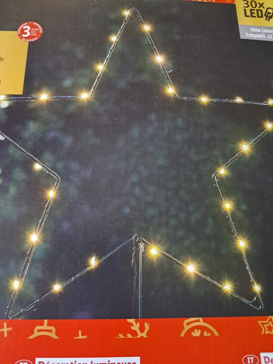 Livarno home LED Tuinprikker Kerst verlichting - Ster - 42 cm - Met 6 uurs timer