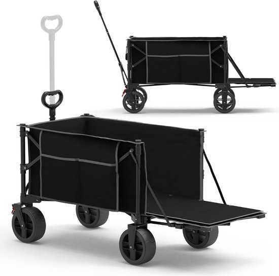 Bolderkar Opvouwbaar - Bolderwagen Luchtbanden - Bolderkarren - 100kg Draagvermogen - Kinderwagenwagen van Bolderkar Opvouwbaar — afbeelding 4