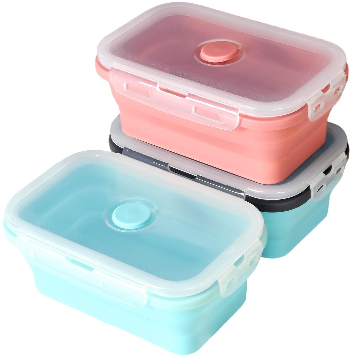 Unyqoos® Opvouwbare siliconen lunchbox set van 500ml voor onderweg en school